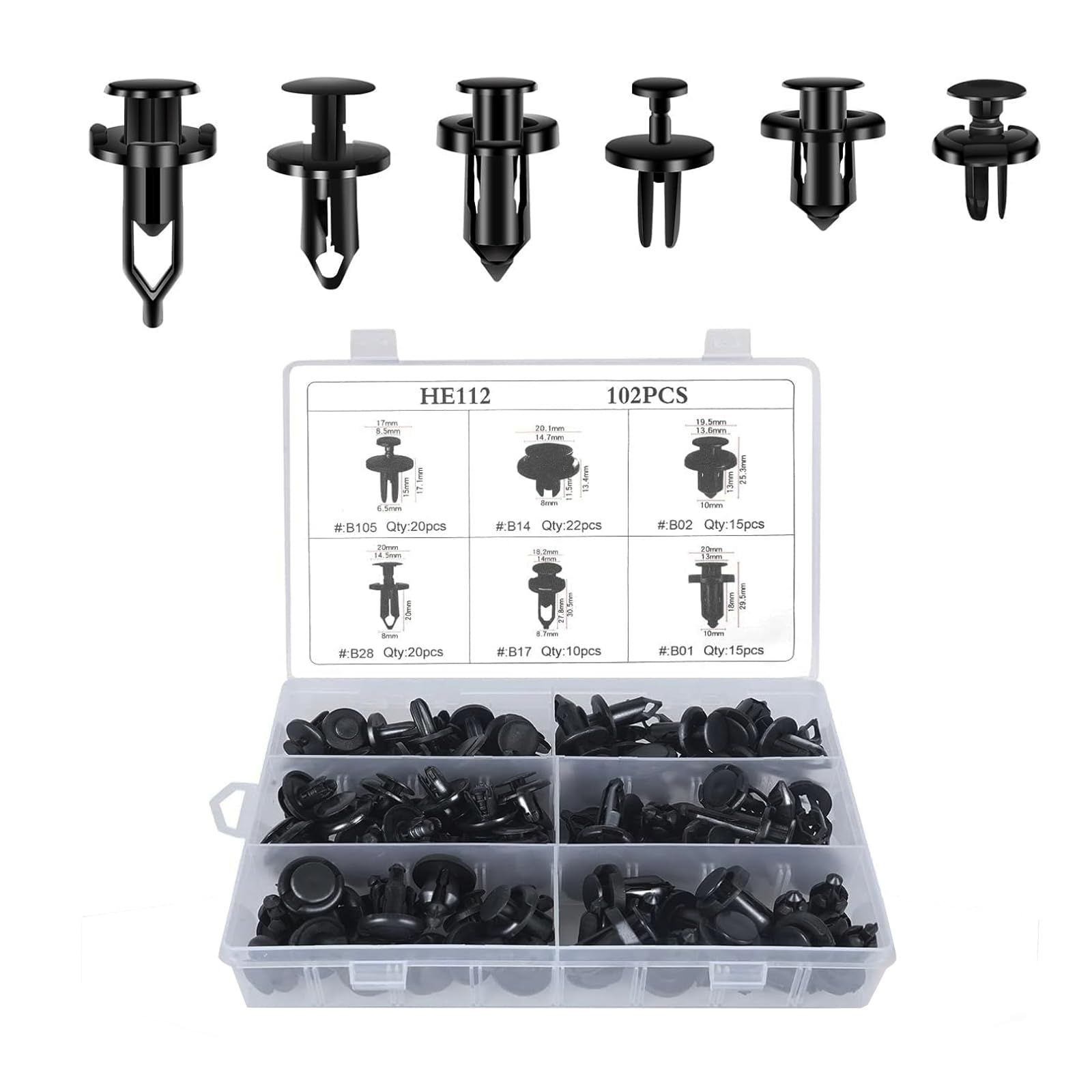 Otuayauto Car Retainer Clips Kit 801 Pcs With 24 Popular Sizes Fender Bumper Rivet Clips Door Panel Trim Push Pin Rivets Kit Wit