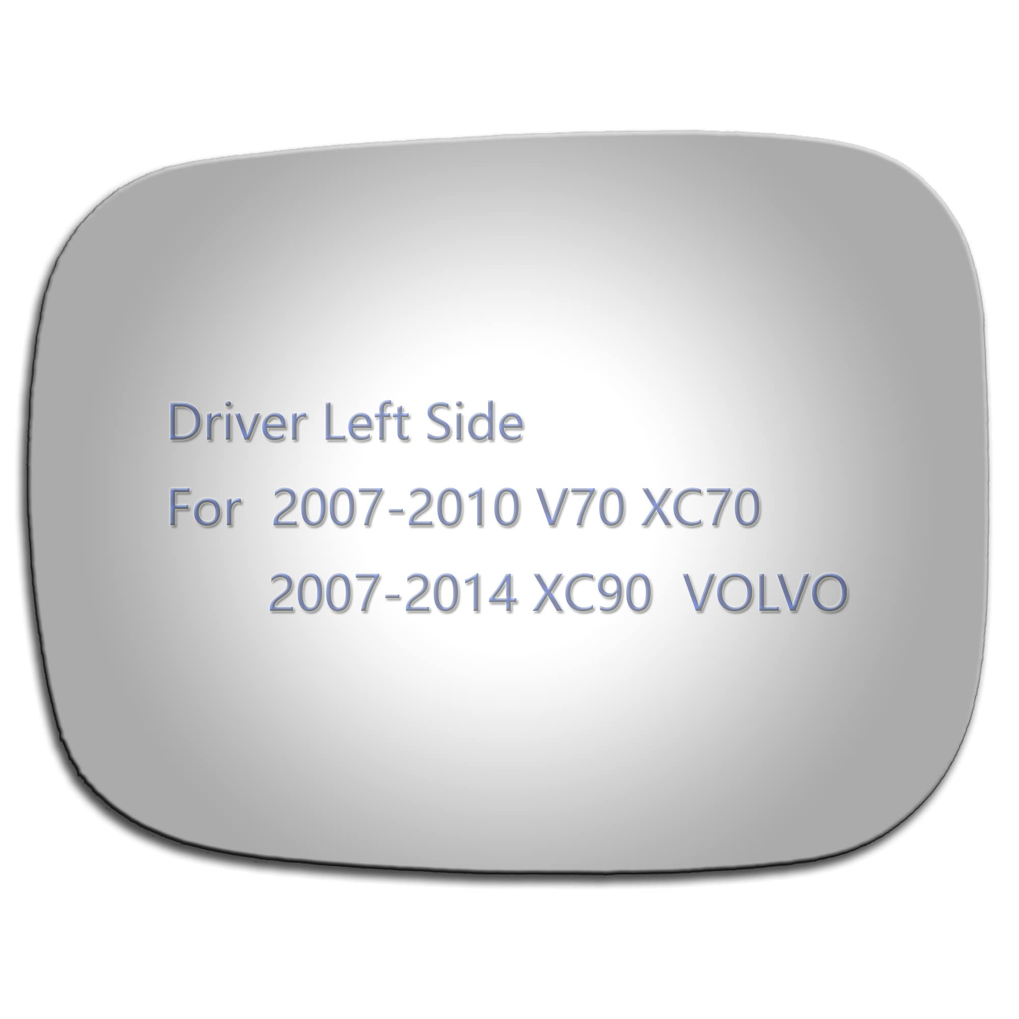 JZSUPER Side Mirror Glass fit for Volvo 2007-2010 V70 XC70, 2007-2014 XC90 Driver Left Side LH Flat, Including Adhesive