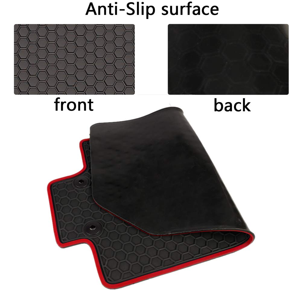 HD-Mart Car Floor Mats for Jeep Renegade 2015 2016 2017 2018 2019 2020 2021 2022 2023 2024 2025 Custom Fit Black Orange Rubber C