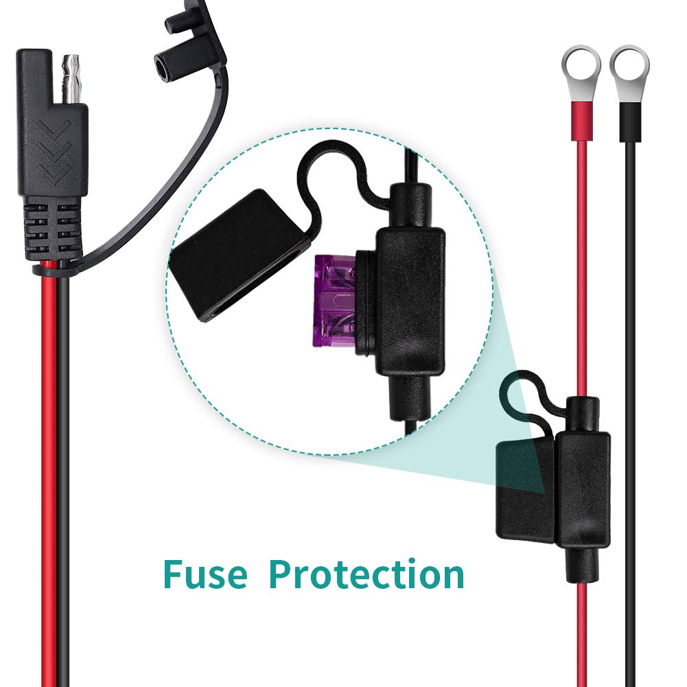Vemote Trickle Battery Charger Maintainer, 12V / 6V Automatic Smart Battery Charger For Automotive Car Motorcycle Lawn Mower Mar