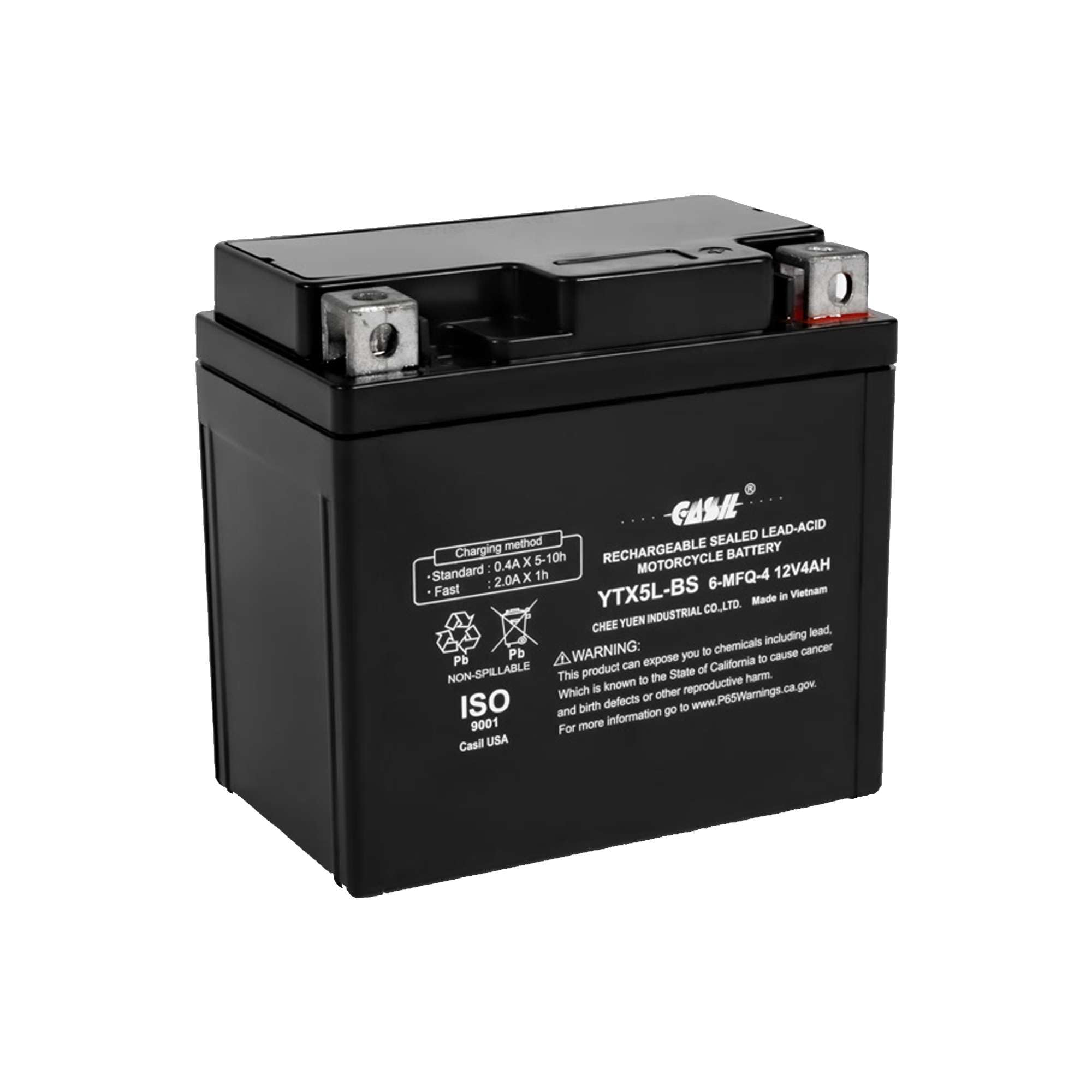 Ytx5L-Bs 12V 4Ah Battery Replacement For Es5L-Bs, Ptx5Lbs, Ptx5L-Bs