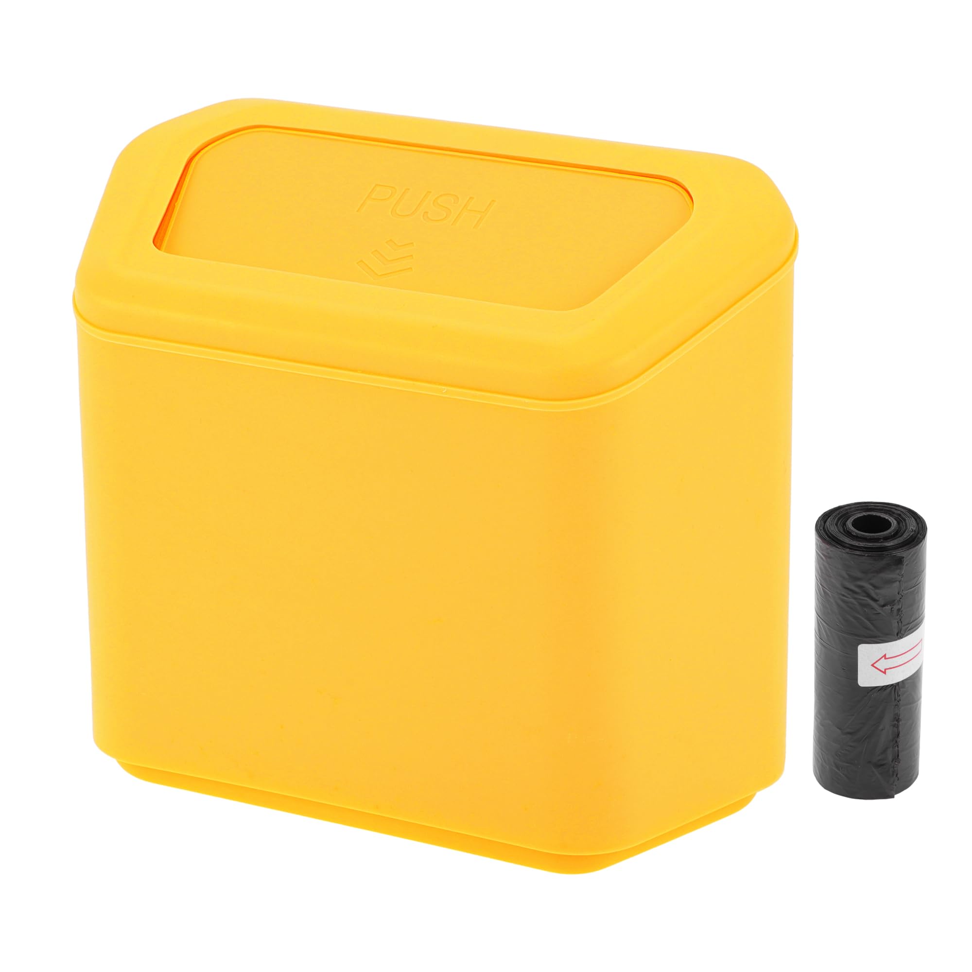 INFINAUTO Car Trash Can Car Door 6.3 Length 2.8 Width 5.5 Height Auto Trash Bin Plastic Yellow Hanging
