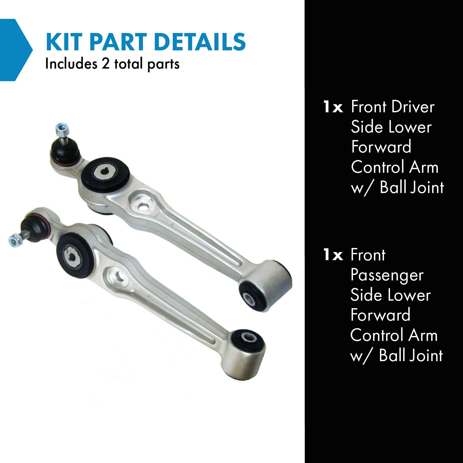 Trq Front Lower Control Arm With Ball Joint Set Compatible With 1999-2003 Saab 9-3 1995-1998 900