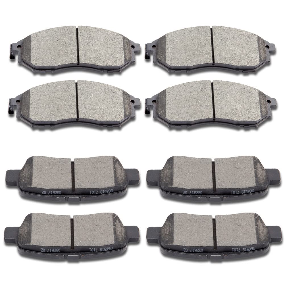 Cciyu D905 D888 8Pcs Front & Rear Ceramic Brake Pads Kits For Infiniti M35H, M37, Q40, Q70, Qx70 & Nissan Murano
