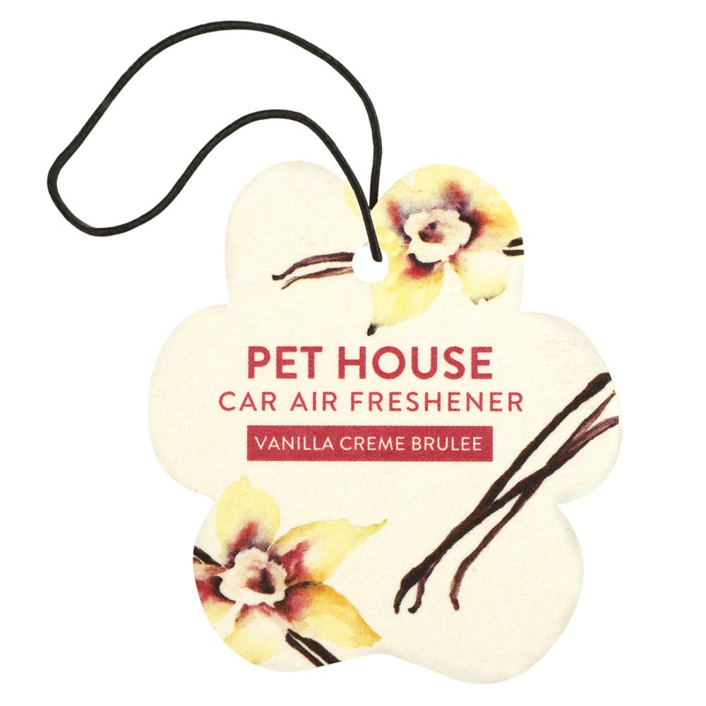 One Fur All Pet House Car Air Freshener - Vanilla Creme Brulee Pack Of 4 - Non-Toxic Car Air Freshener - Pet-Friendly Air Freshe