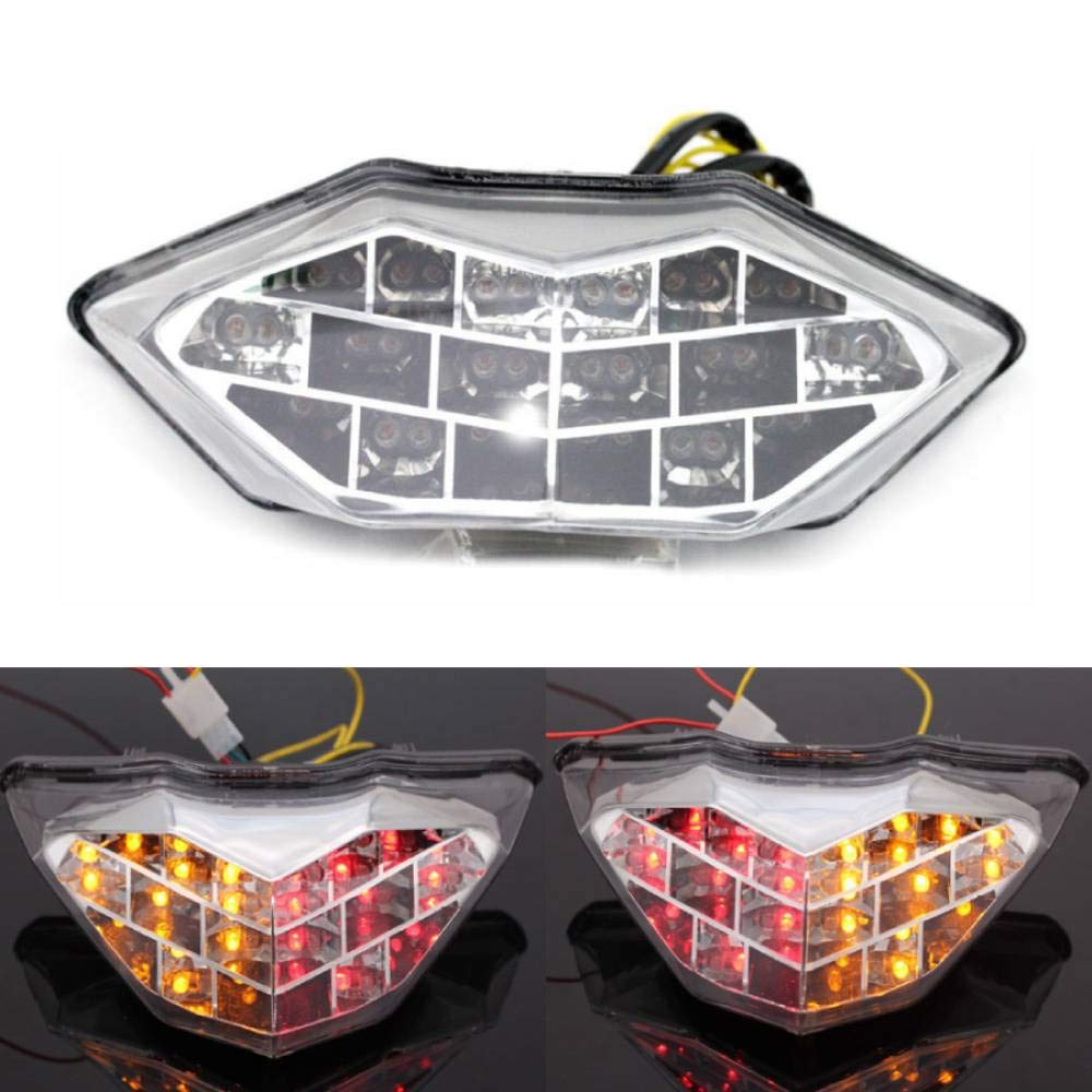 Mzs Motorcycle Tail Light, Led Integrated Turn Signal Blinker Clear Compatible With Ex 300 Ex300 2013-2017