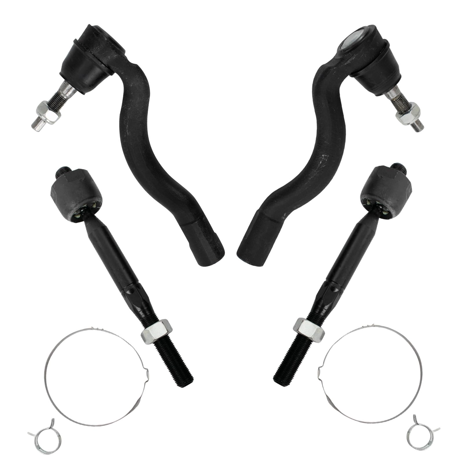 Trq Front Inner And Outer Tie Rod Set Compatible With 2016-2022 Dodge Durango Jeep Grand Cherokee