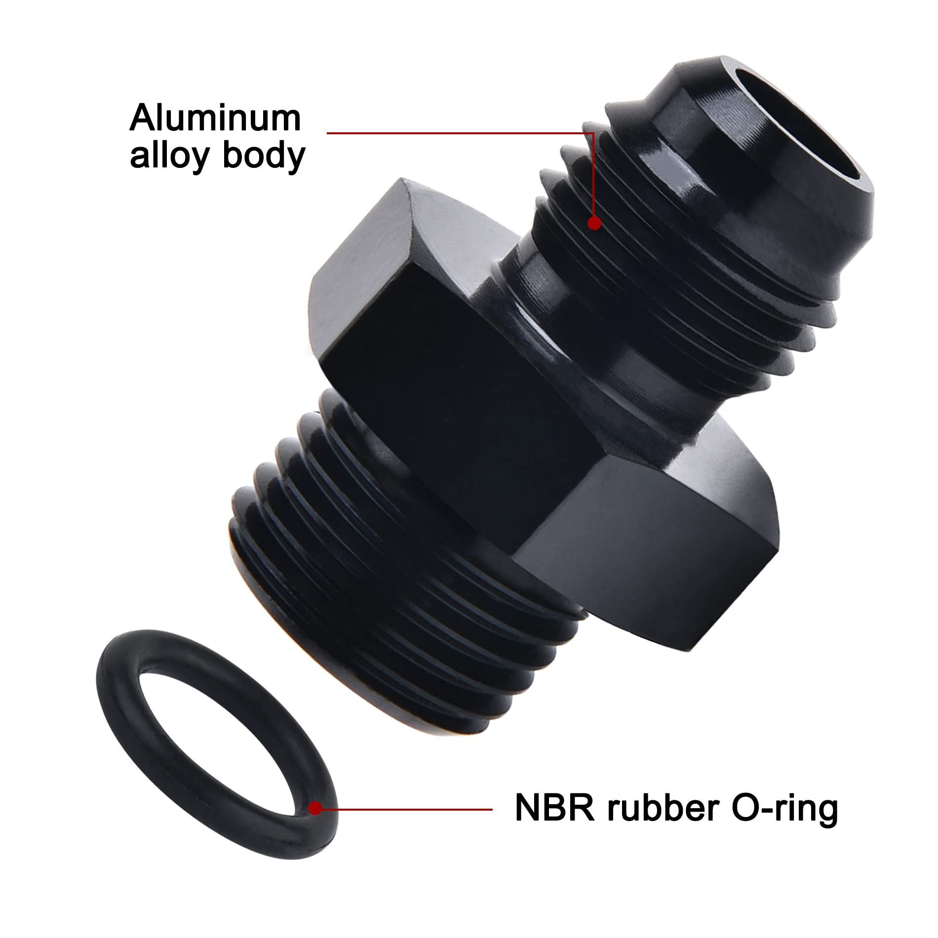 Evil Energy 6An Male Flare To M16 X 1.5Mm Male Metric Fitting Adapter Aluminium Alloy 2Pcs