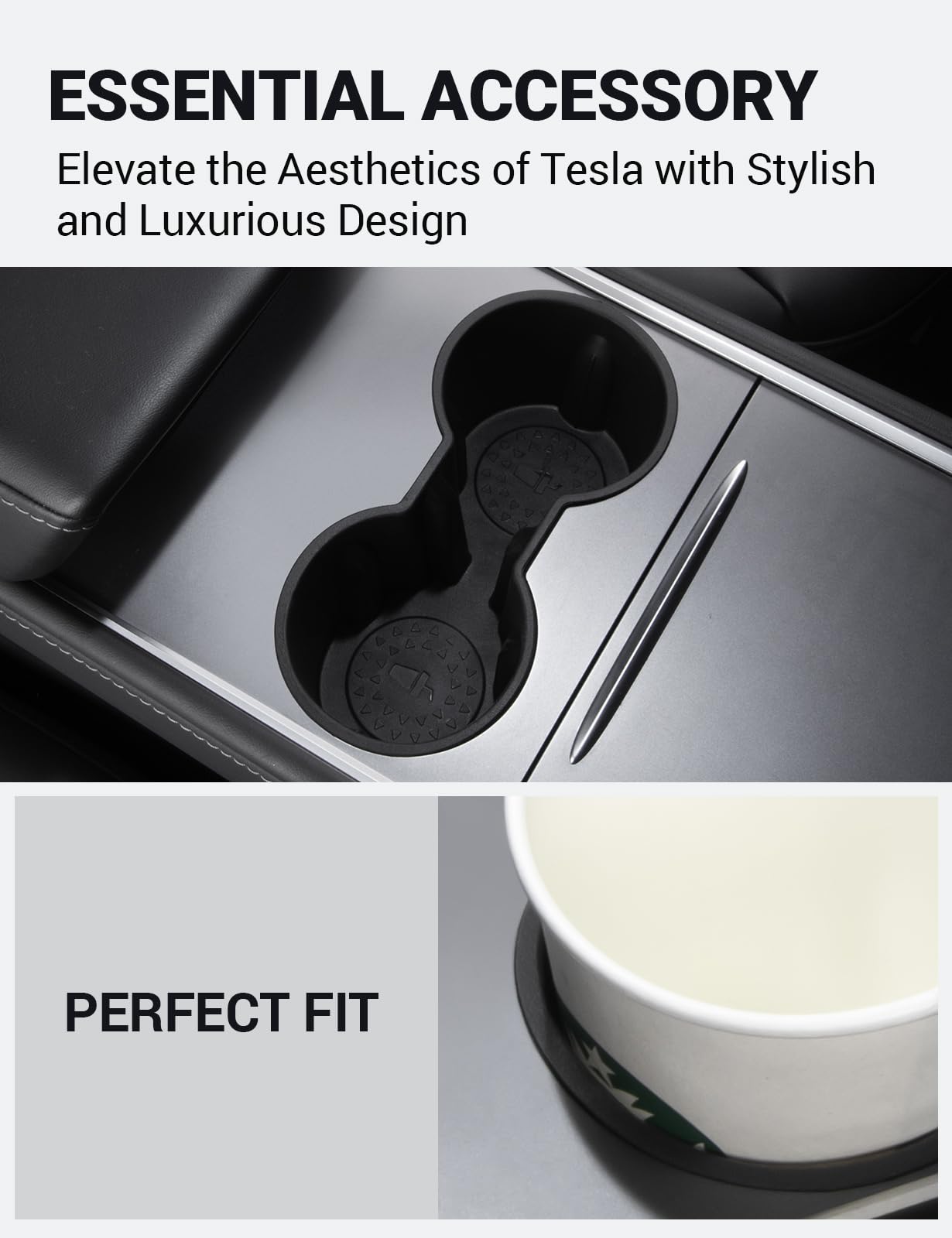 Motrobe 2023 2022 2021 Tesla Model Y Model 3 Center Console Cup Holder Insert Only Fit New Console