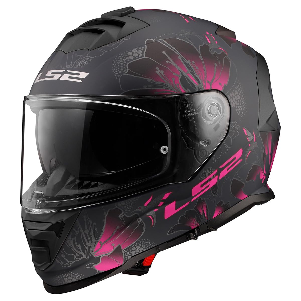 Ls2 Helmets Assault Full Face Motorcycle Helmet W/Sunshield (Burst Matte Black/Purple - Large)