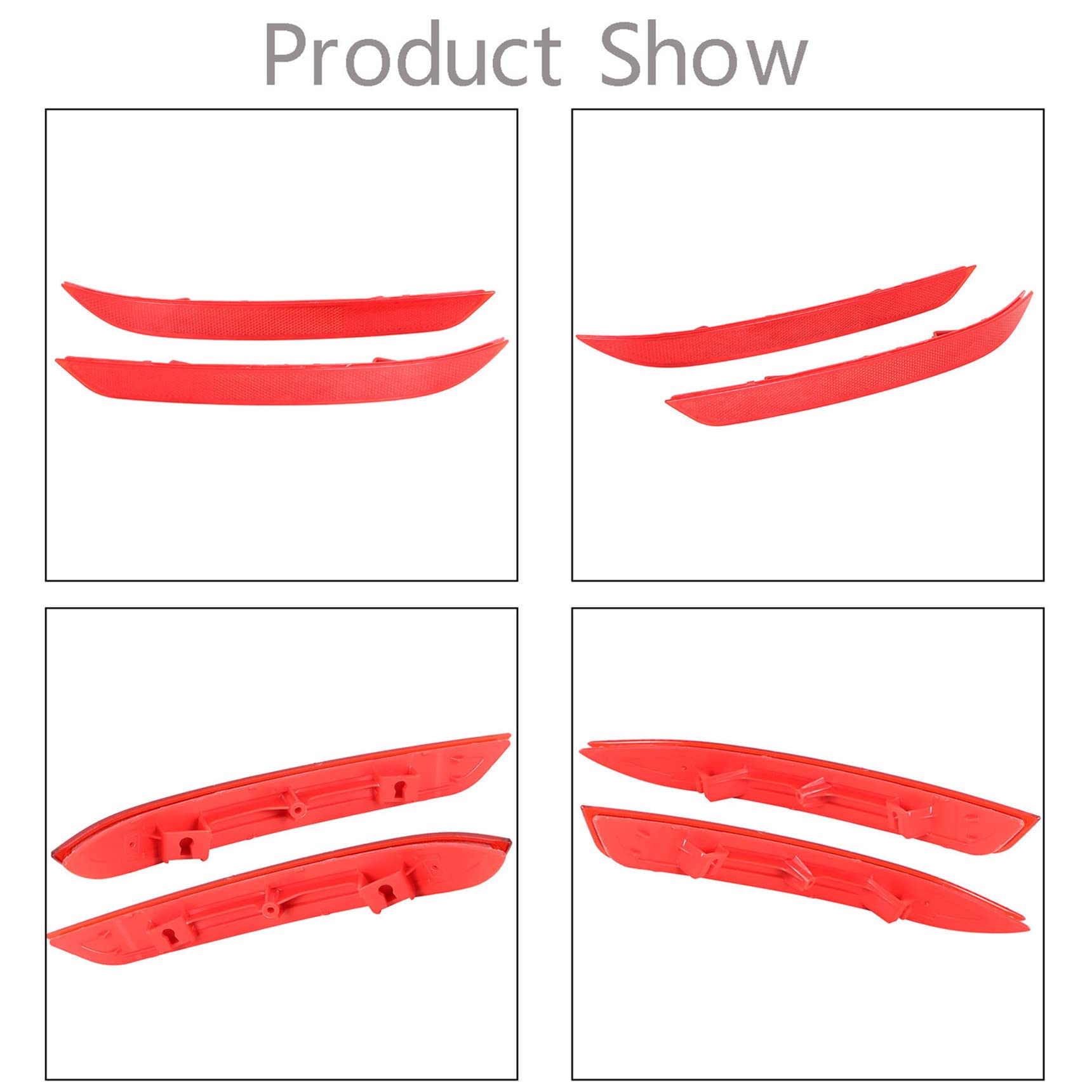 RainMan S 1 Pair Red Rear Left & Right Bumper Reflector Set Replacement for Honda Accord 2016-2017 33505T2AA11 33555T2AA11 HO118