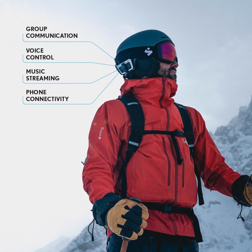 Cardo Packtalk Outdoor Helmet Communication System - Dual Pack - Black - Ideal for Skiing, Snowboarding, Biking, Cycling - Model SP000101