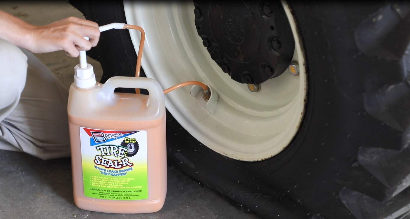 Berryman Products Tire Seal-R Sealing Compound, 1-Gallon Bottle, Clear, Rubber-based with Added Fibers, Model 1301