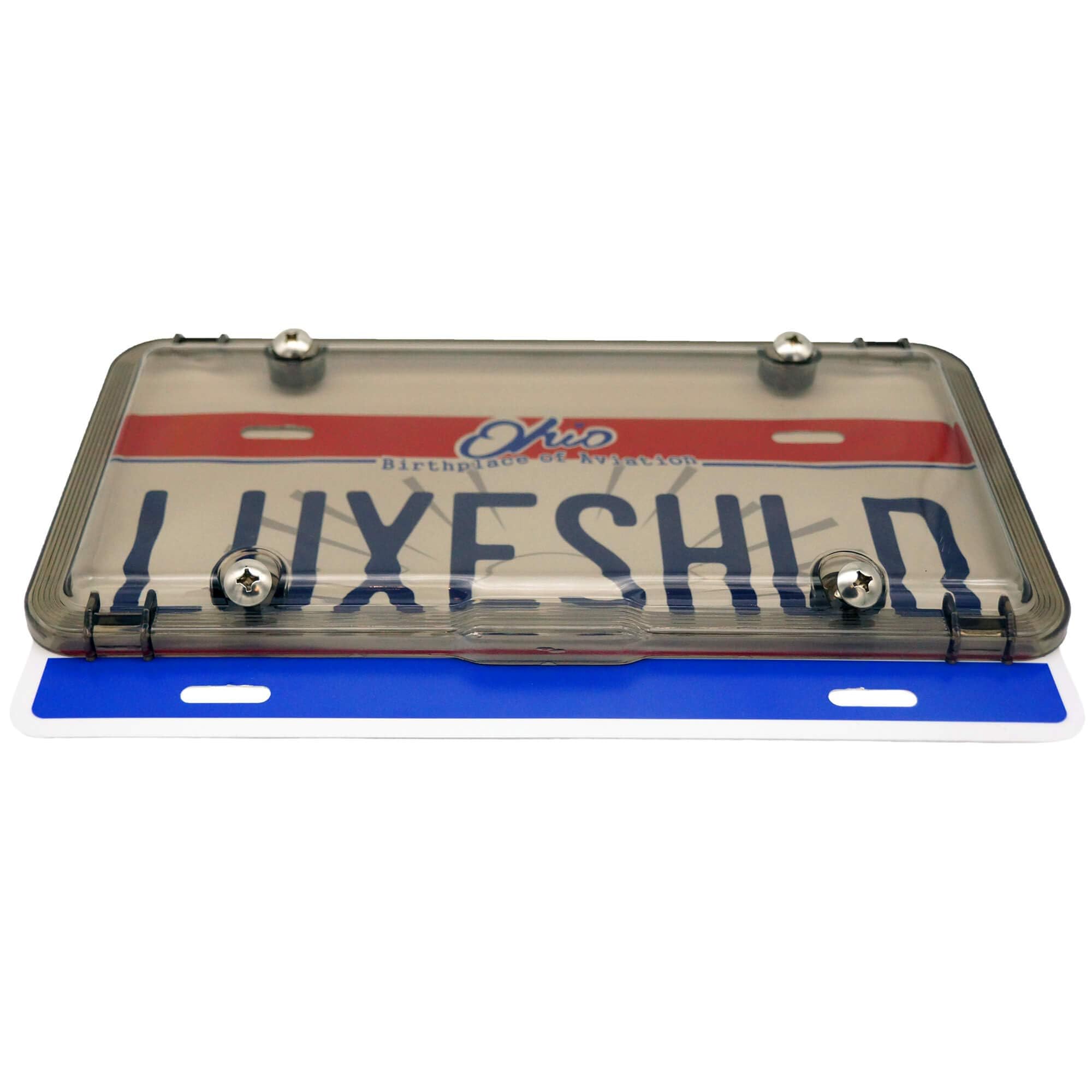 Luxe Shield, Premium License Plate Covers (2-Pack) incl Stainless Steel Screws | Durable and Weatherproof License Plate Protecto
