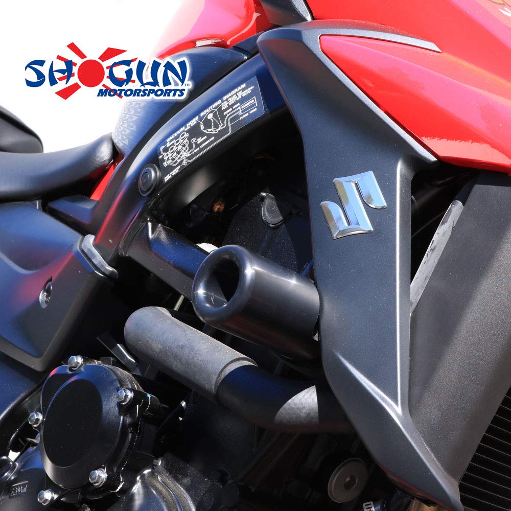 Shogun USA Made Suzuki GSX-S750 GSX S750 GSXS-750Z 2018 2019 2020 2021 2022 2023 NO Cut Black Frame Sliders Fits ABS & Non ABS M