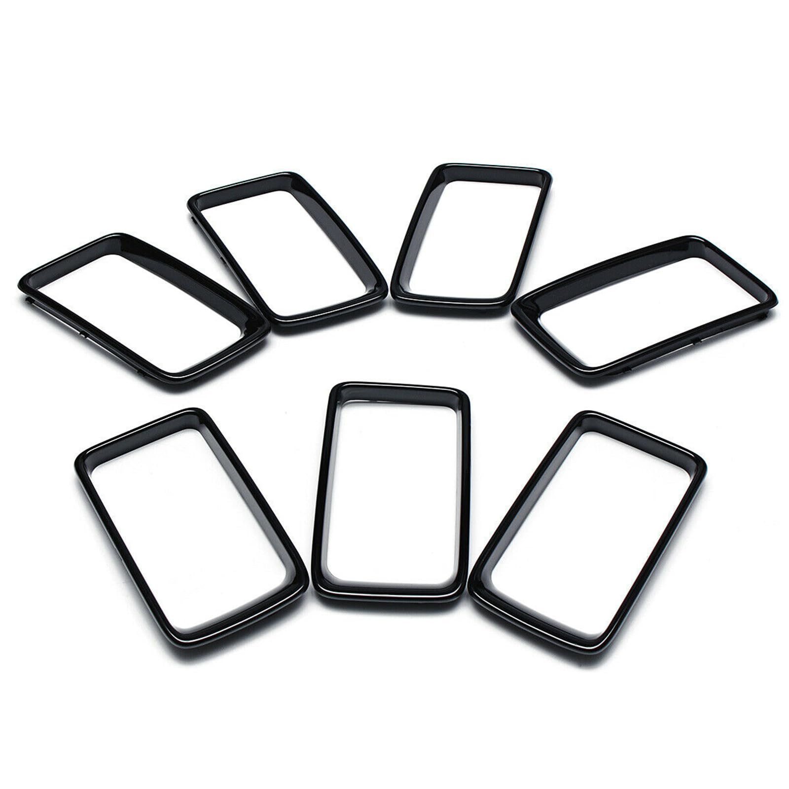 KYYET 7Pcs Front Bumper Rings Grill Vent Insert Trim Cover for 2014-2016 Jeep Grand Cherokee, Gloss Black, ABS Material