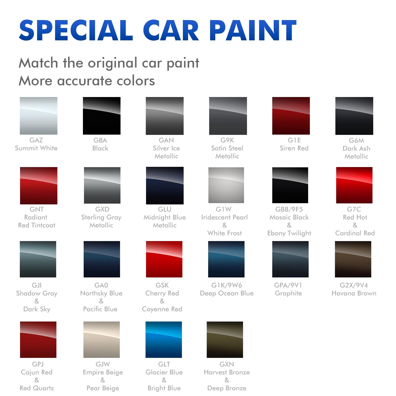 XTryfun G1W/WA140X Iridescent Pearl/White Frost Touch Up Paint Compatible with Chevrolet, DIY Car Paint Scratch Repair, Automoti