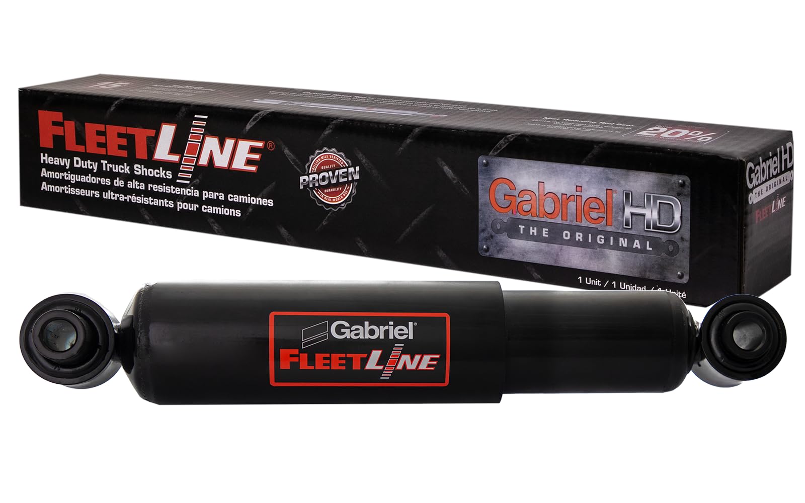 Gabriel 85724 Fleetline Heavy Duty Rear Shock Absorbers For Dynamax; Freightliner Cascadia, Columbia, M2; Thomas Saf-T-Liner; Re