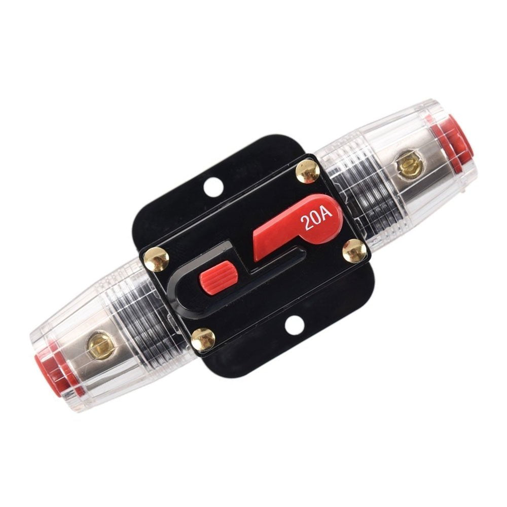 Rkurck 20 Amp Circuit Breaker Manual Reset Inline Fuse Inverter For Car Marine Trolling Motors Boat Atv Audio Solar Inverter Sys