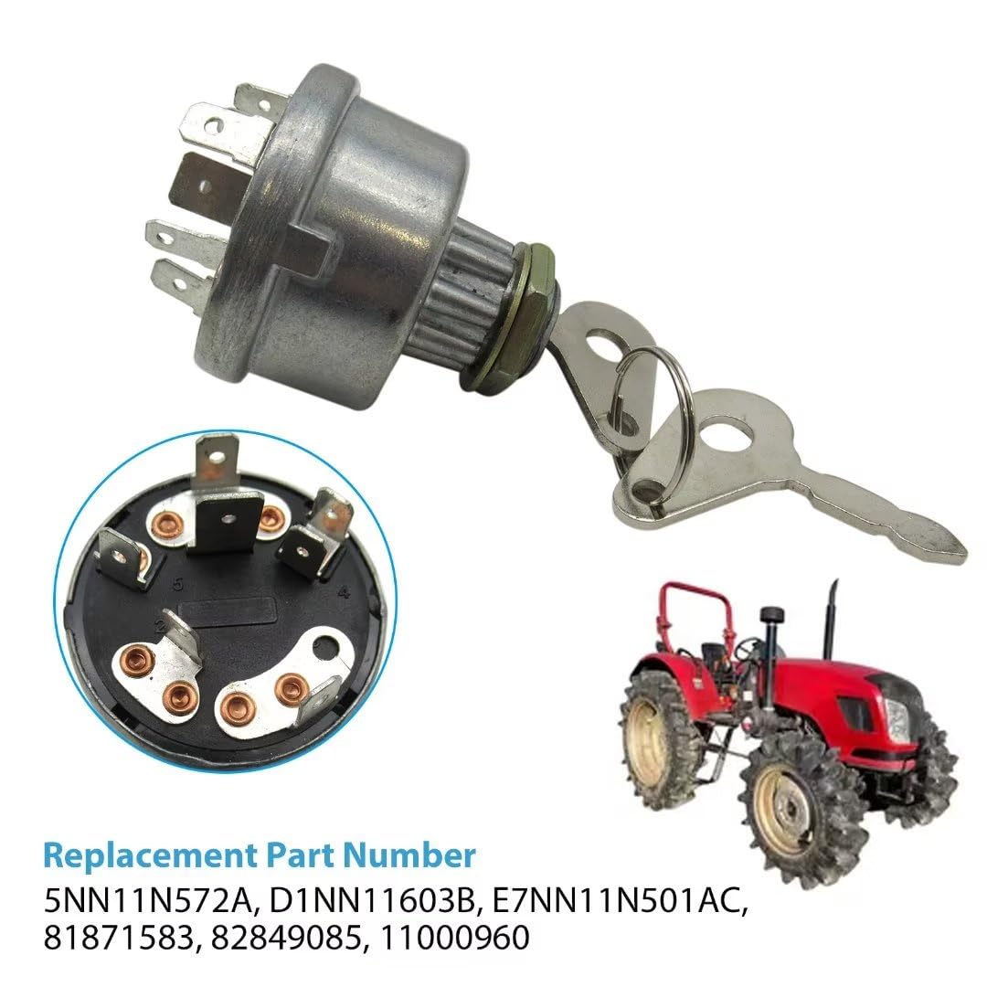 Premium Ignition Key Switch 4 Position For Ford Tractor 8000 8210 8530 8600 8630 8700 8730 8830 9000 9600 9700 Tw10 Tw15 Tw20 Tw