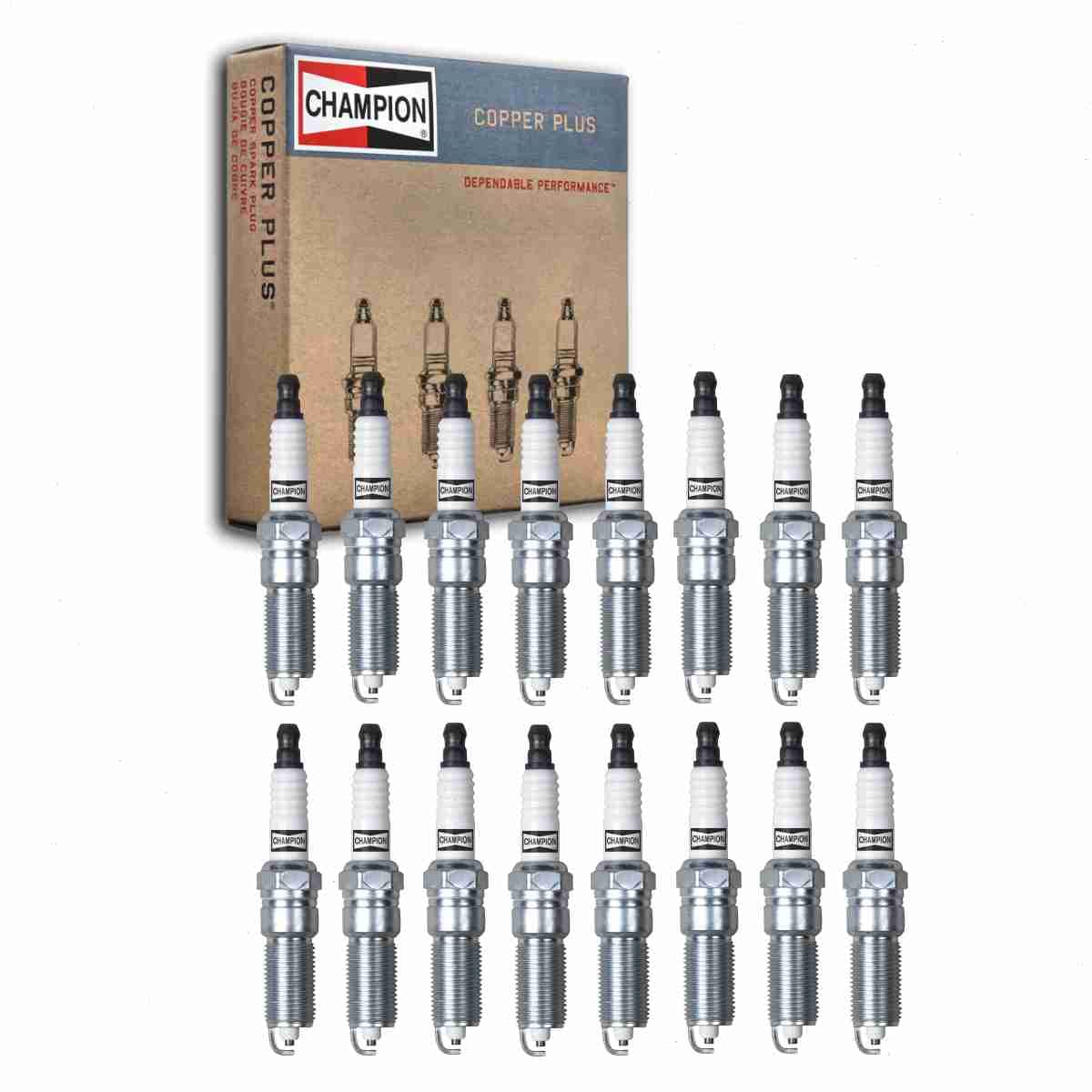 16 pc Champion Copper Plus Spark Plugs compatible with Jeep Commander 5.7L V8 2006-2008