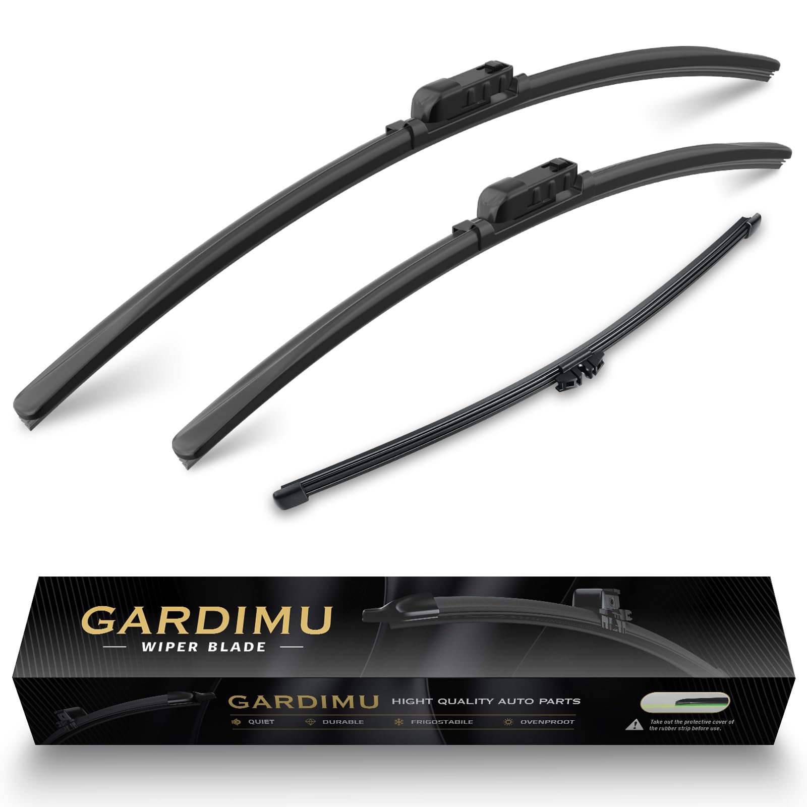 Gardimu Front And Rear Windshield Wiper Blades, 3 Pcs Front And Back Windshield Wipers Blades Replacement For Bmw X5 2019-2024, 