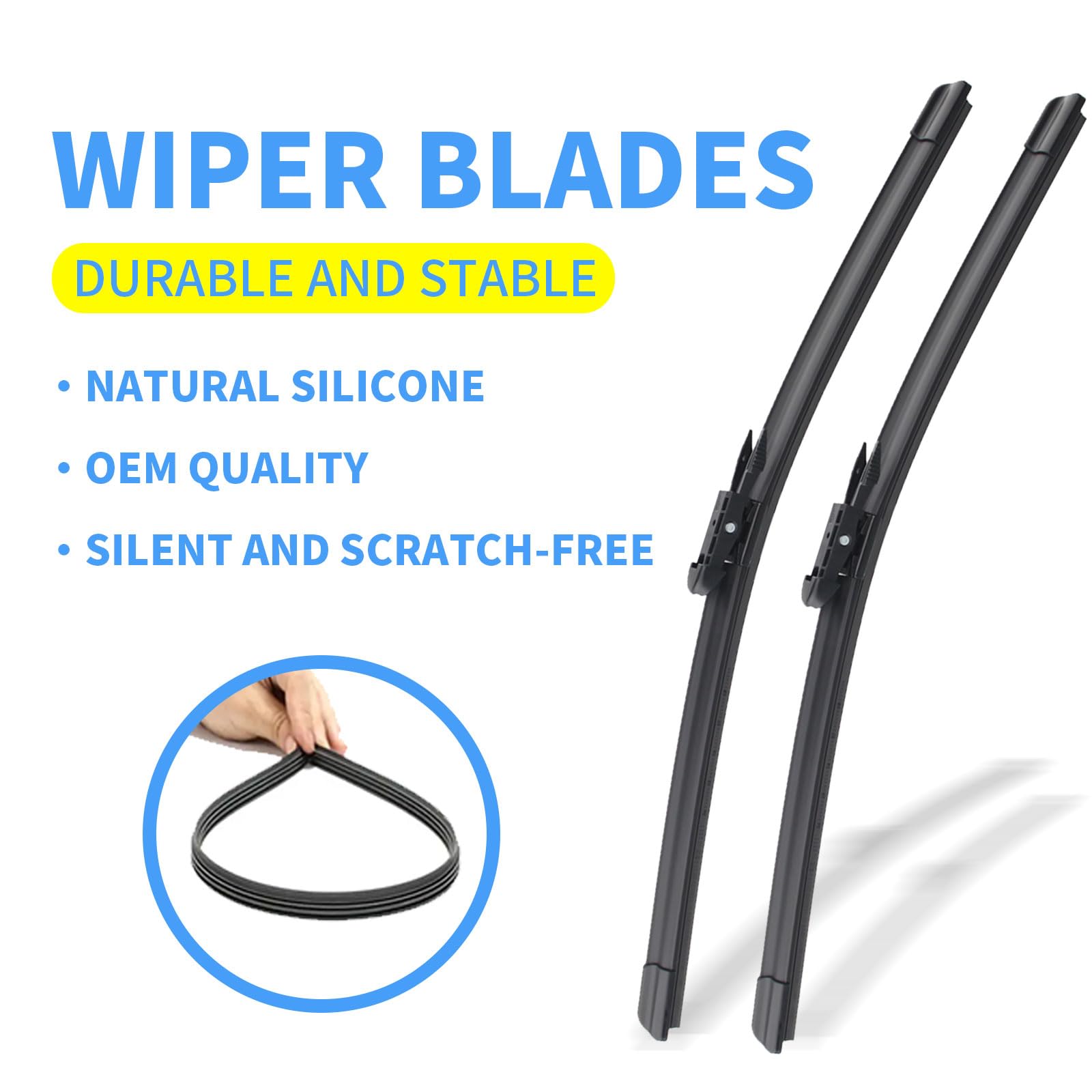 Gavimnal 20''+20''+12'' Silicone Wiper Blades Replacement For Ford Escape 2008-2012,All-Season Front Rear Windshield Wiper Blade