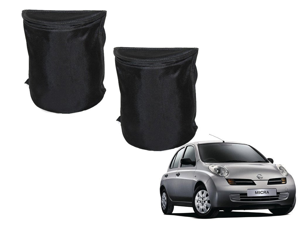 Kozdiko Semi Cylindrical Car Dustbin Set of 2 Pcs for Nissan Micra