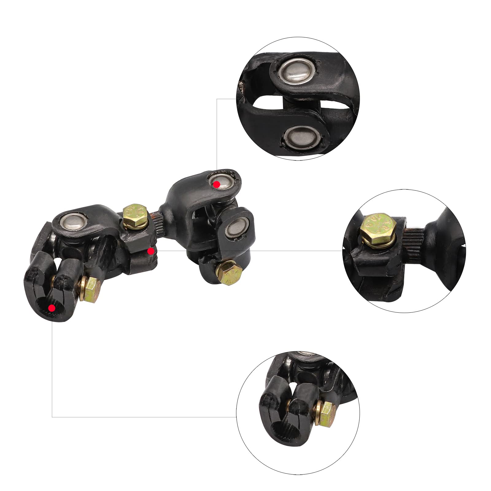 Drive-up Club Car DS Steering Joint - OEM 1013861, Black Intermediate Shaft for 1984-Up Golf Carts