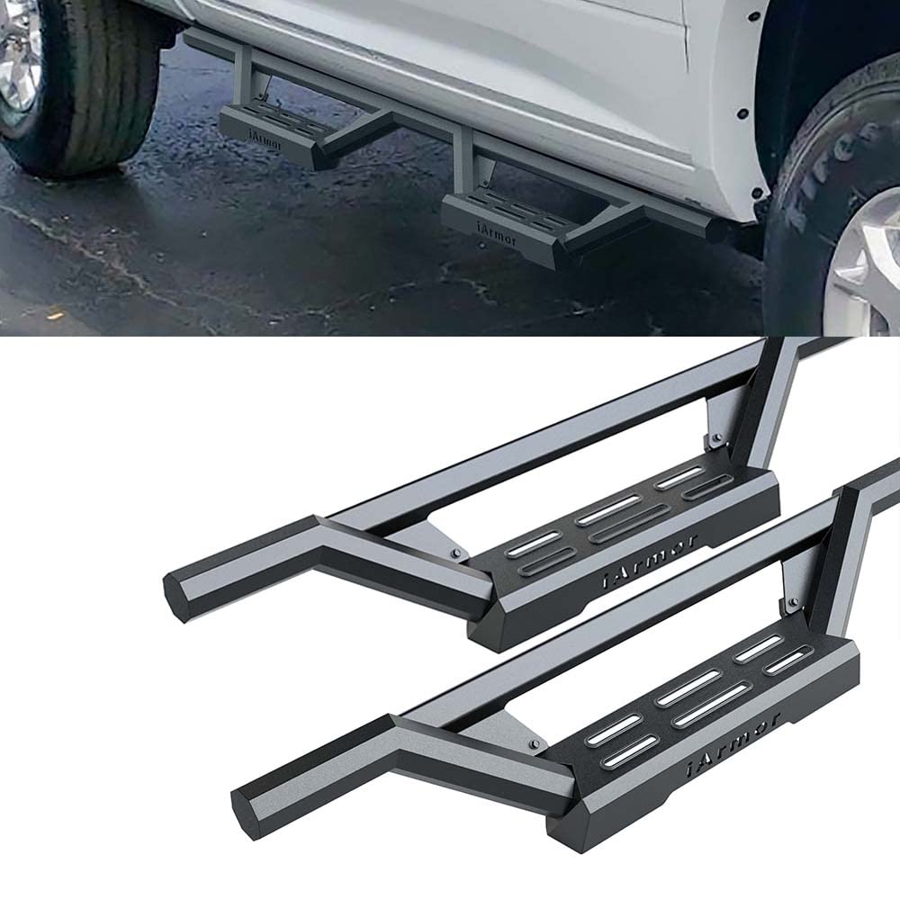 Hd Ridez Stainless Steel Drop Steps Armor Compatible With Ram 1500 2009-2018 Crew Cab & Ram 2500 3500 2010-2024 (Nerf Bar Side Steps Side Bars)