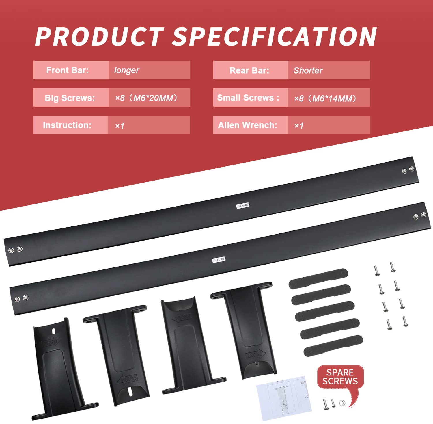 KINGGERI 220lbs Roof Rack Cross Bars Compatible with Chevrolet Suburban & Tahoe, GMC Yukon & Yukon XL, Cadillac Escalade & Escal