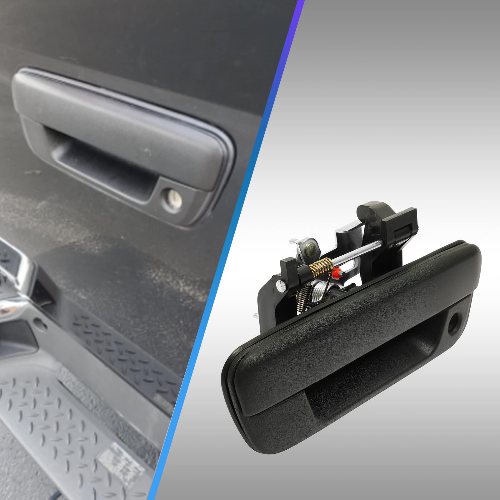 Tailgate Door Handle, Compatible with 2004-2012 Chevy Colorado & GMC Canyon & Isuzu i-280 / i-290 / i-350 / i-370, Exterior Rear