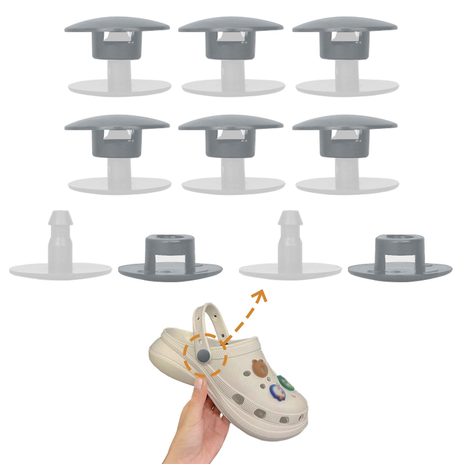 Koteslloe 8 Sets Replacement Rivets For Croc, Replacement Parts For Croc, Accessories Help You Repair Instead Replace A New Pair