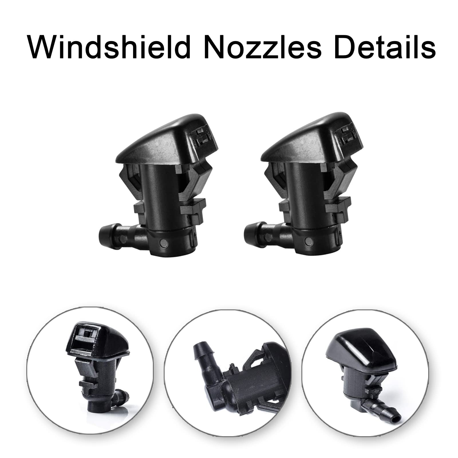 Front Windshield Washer Nozzle Kit Fit For 05-16 Jeep Grand Cherokee, 05-13 Chevy Malibu, 05-10 Pontiac G6, 07-10 Saturn Aura Re