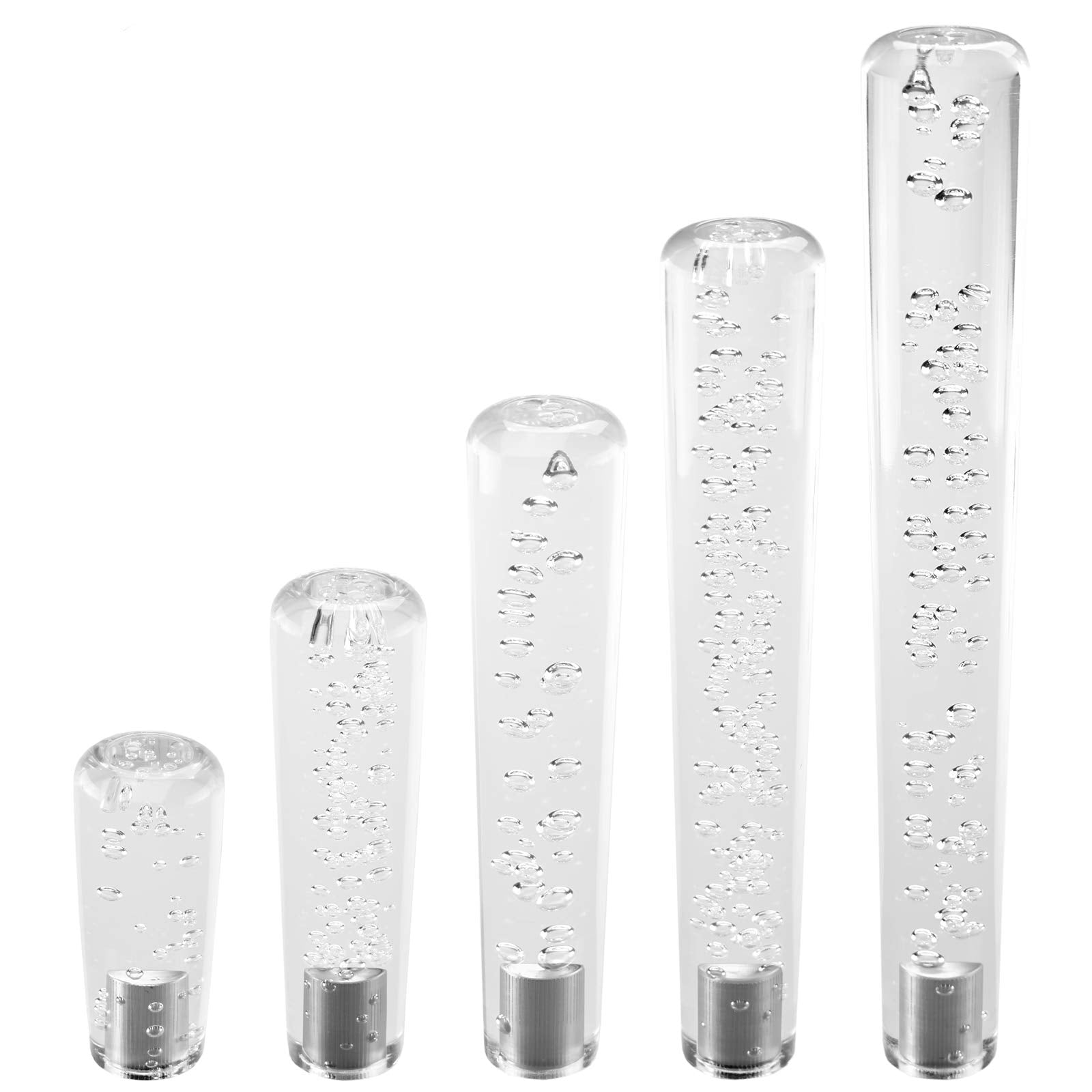 EZAUTOWRAP LED Light RGB Shift Knob Stick Crystal Transparent Bubble Gear Shifter 25cm