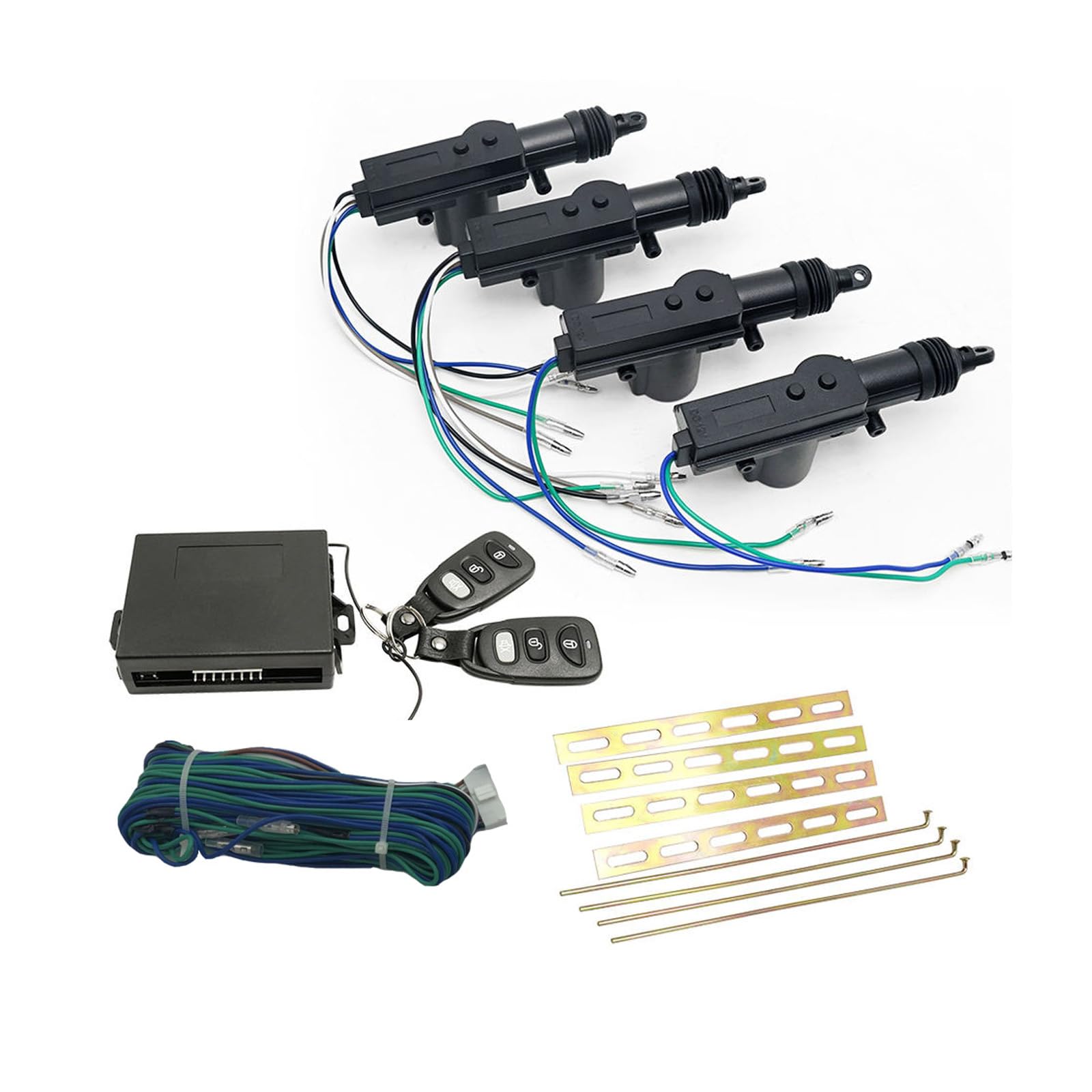 Aiuphing Power Door Lock kit, Universal keyless Entry car kit, Remote Door Lock kit with Trunk Release Button + 4pcs Door Lock A