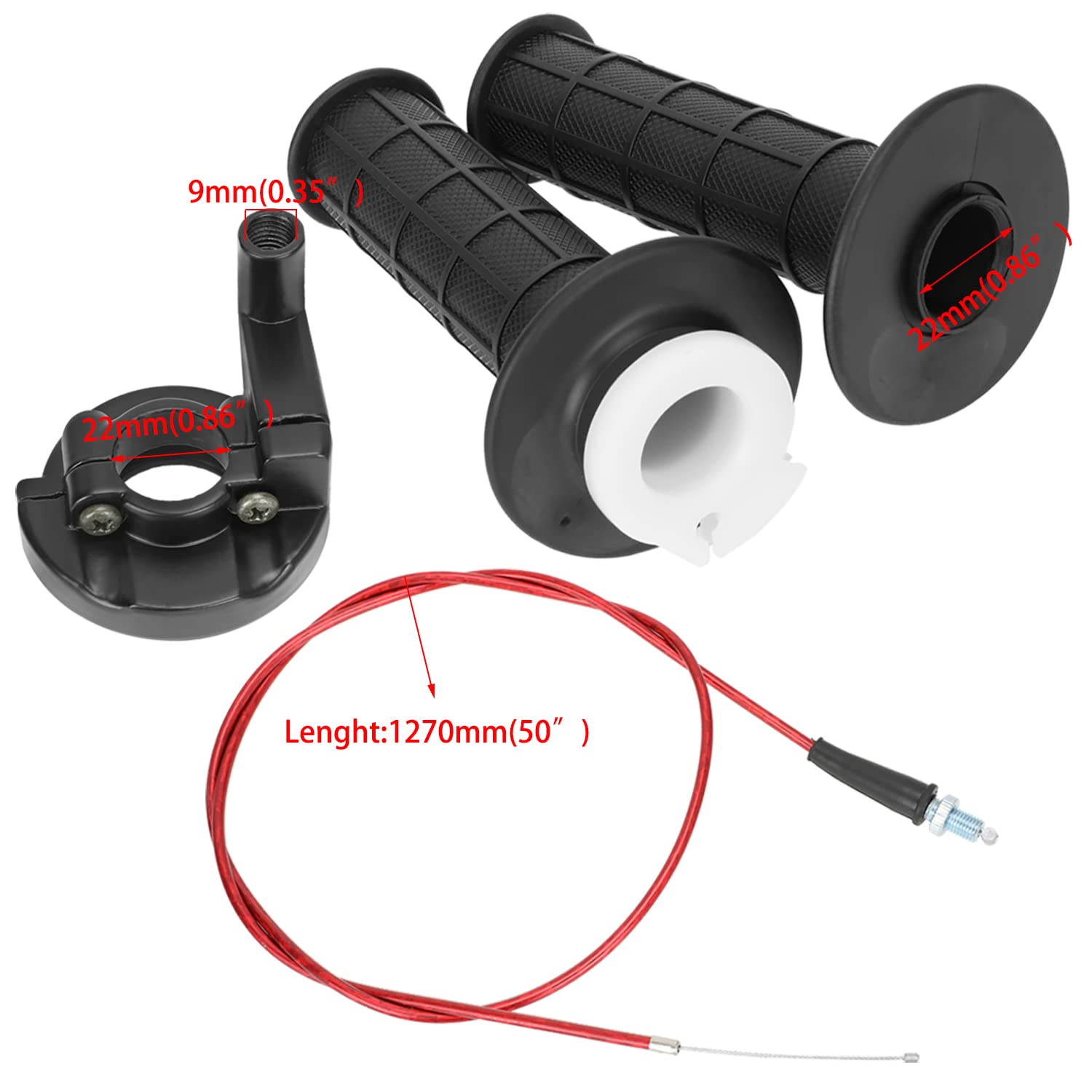 Yoxufa 22Mm Twist Throttle Accelerator Handle Grip For 79Cc 79.5Cc 80Cc 97Cc 196Cc 212Cc 2.5Hp Baja Doodlebug Db30 Warrior Massimo Mb200 Motovox Mbx10 Mbx11 Monster Moto Mmb80 Coleman Ct200U Mini Bike