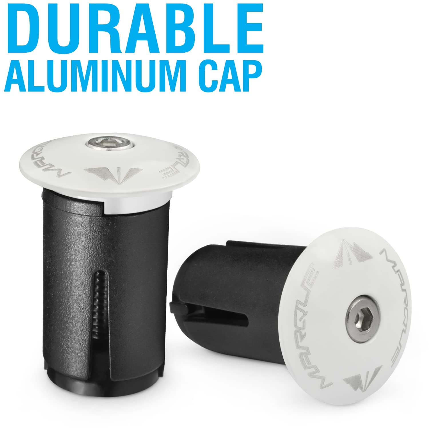 Marque Alloy Enz Handle Bar End Plugs - 2Pcs Per Set (White)