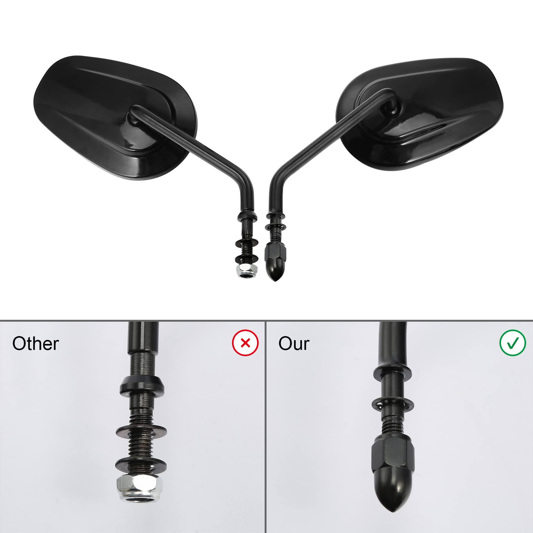 Slmoto Rear View Mirrors Muscle Led Turn Signals Light Motorcycle Rear View Mirrors Fit For Harley Davidson Vrscf 2009-2017 Vrsc