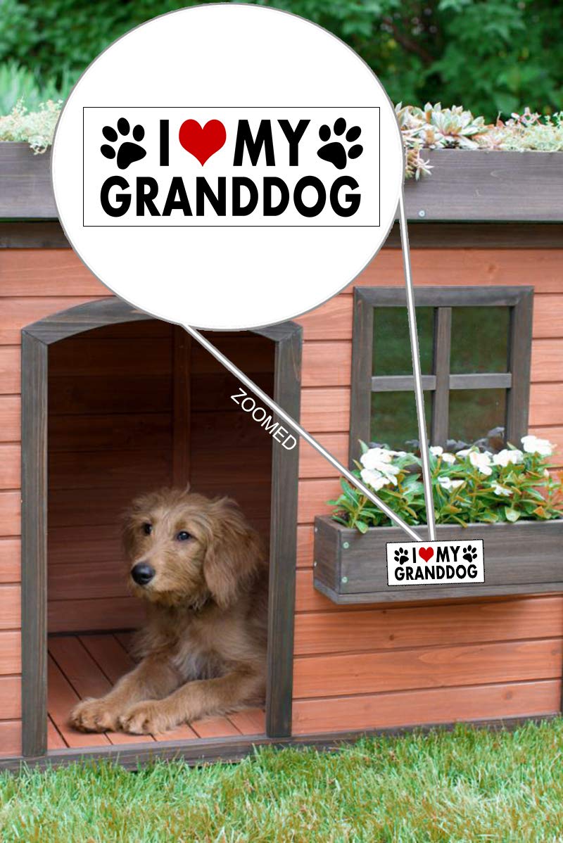 Witnystore I Love My Granddog Sticker - Multisurface Decal - Durable And Waterproof Dog Lover Stickers For Cars Trucks Rvs Windo