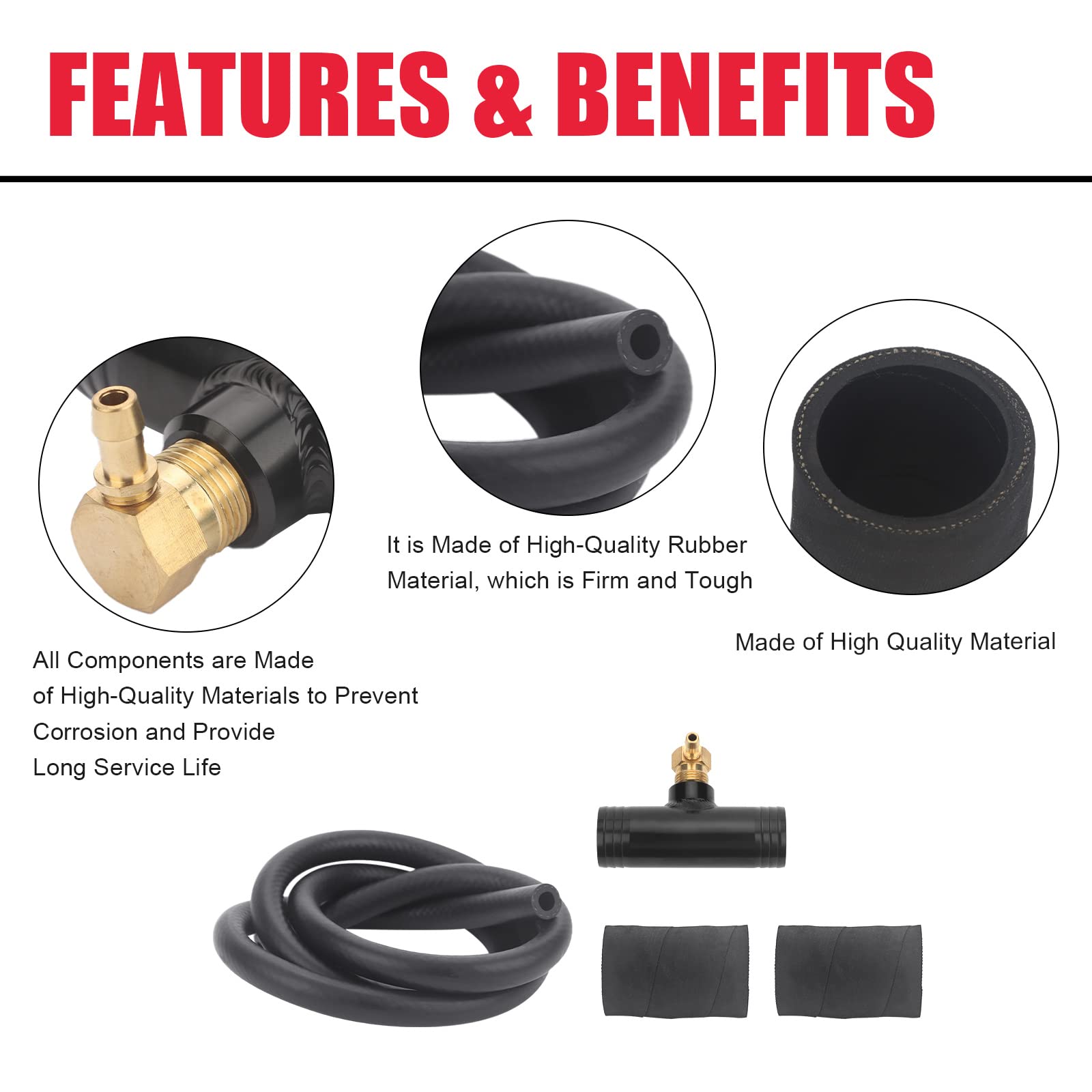 VASTAUTO Auxiliary Fuel Tank Install Kit for Ford, Dodge, Ram, Chevy, GMC - Model VA-11025, 1.5" Fill Line, Gravity Fueled