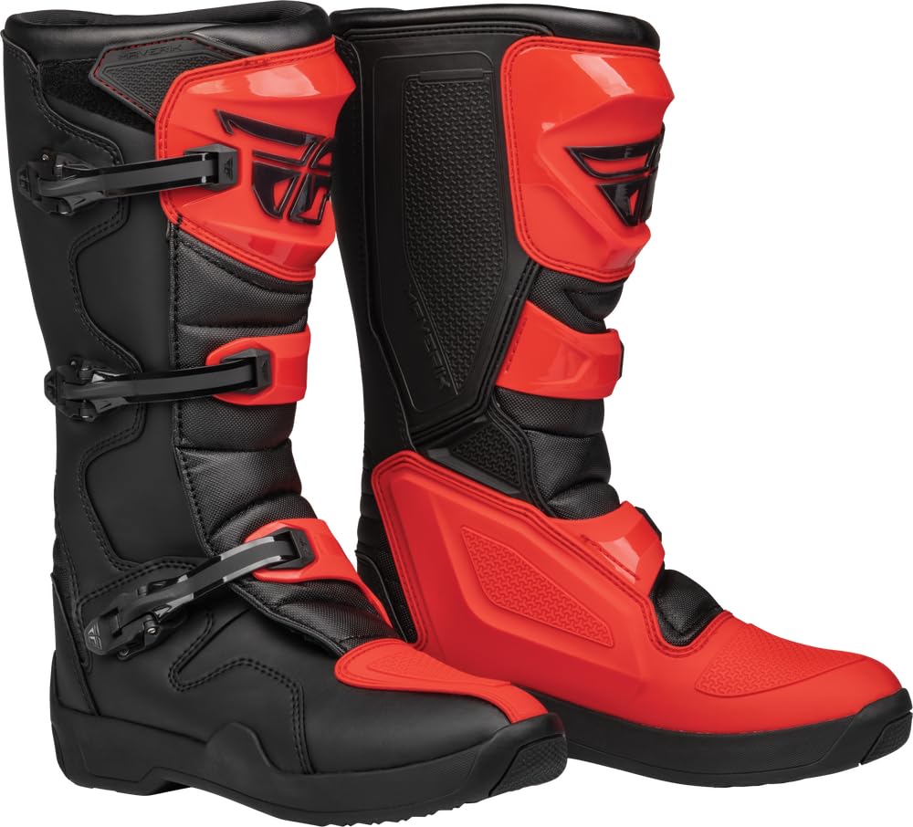 Fly Racing Maverik Lt Motocross Boots (Black/Red Lt, Us 10)