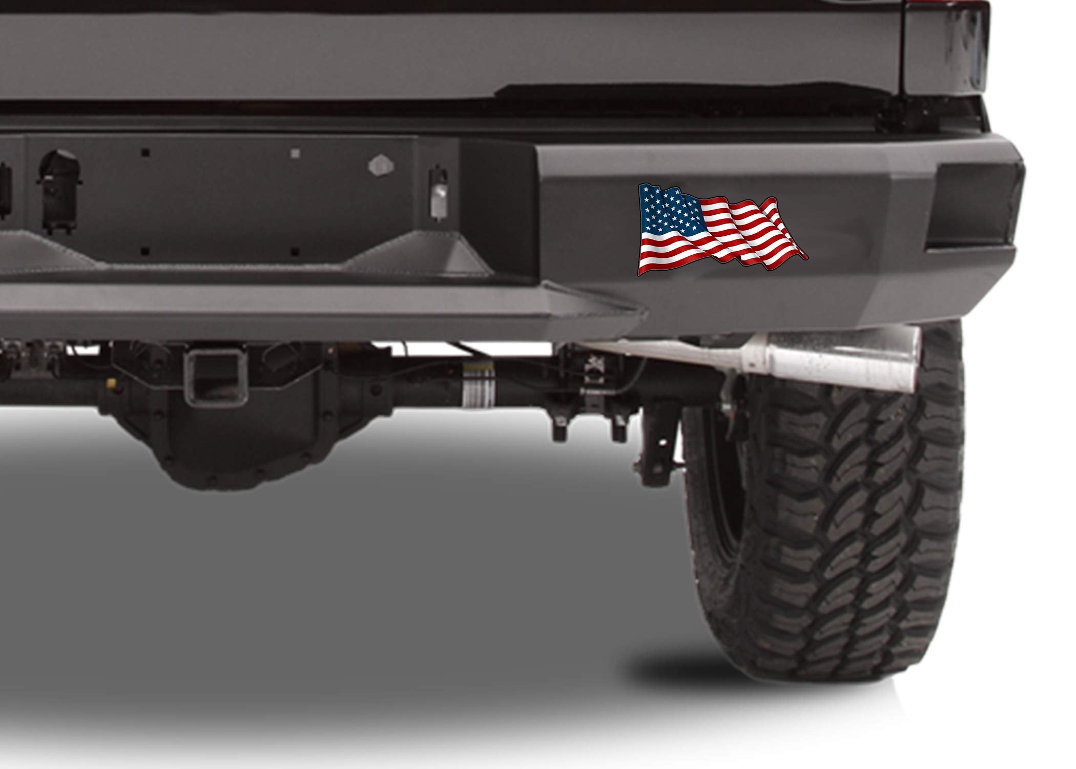 Rogue River Tactical USA Flag Bumper Sticker - 5x3 Inch Vinyl Decal, Patriotic Red White Blue, Model KDWMVA1041