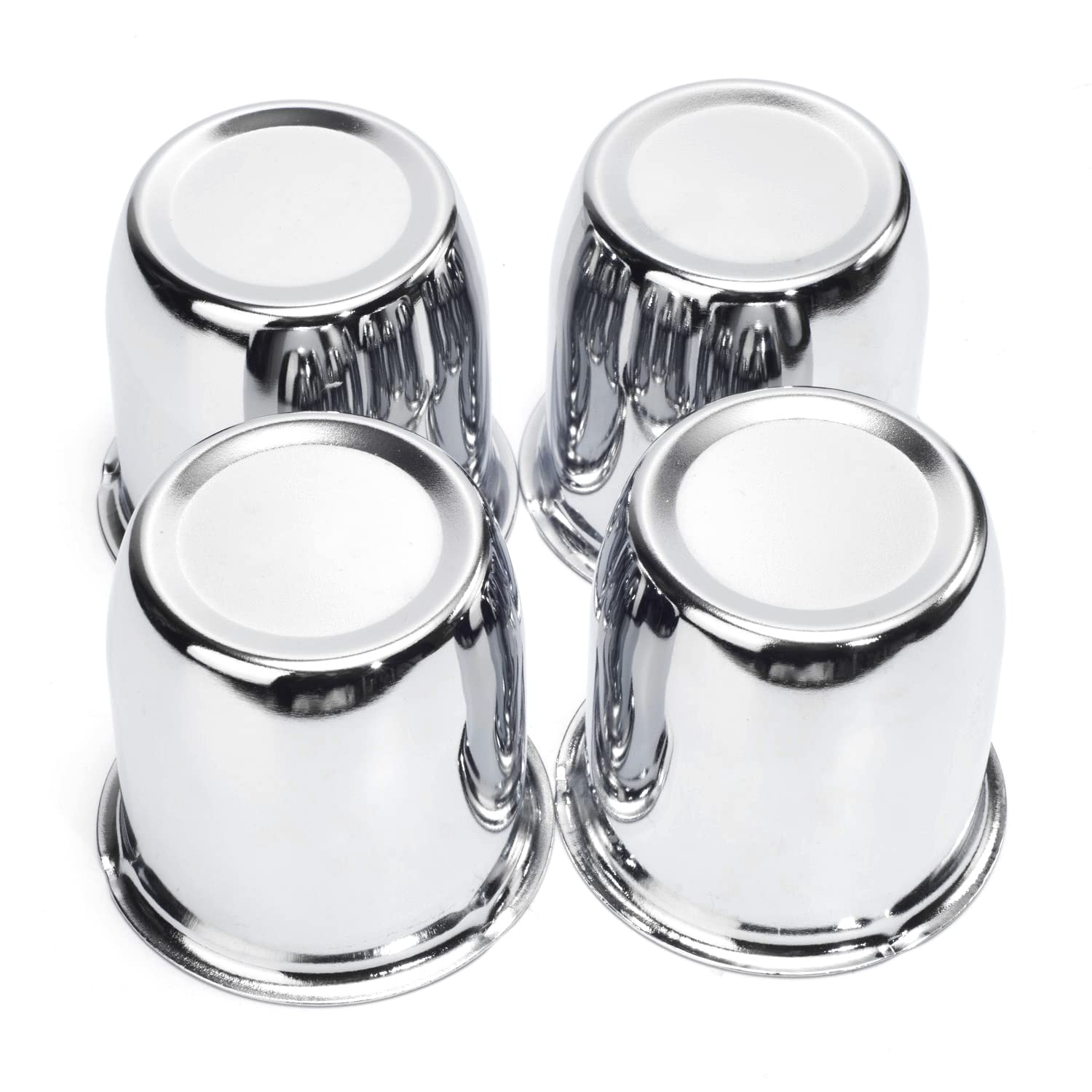 Rtrhinotuning 2.80'' Hub 2.91'' H Push Through Center Caps For Trailers Trucks Wheel Rims 4 Pack Chrome Hub Covers