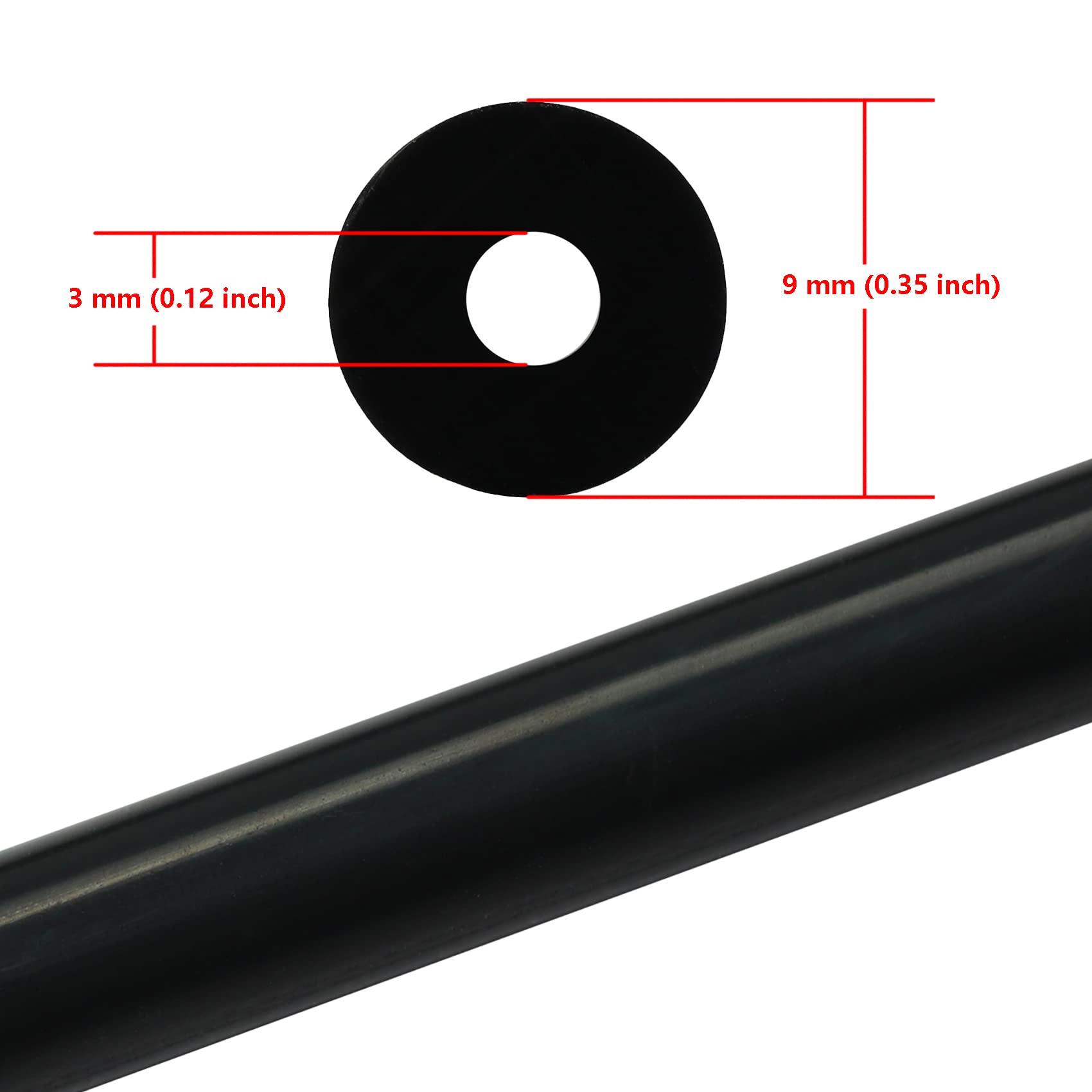 Ucreative 10Ft Id 1/8'' (3Mm) High Temperature Silicone Vacuum Tubing Hose 130Psi Max Pressure Black