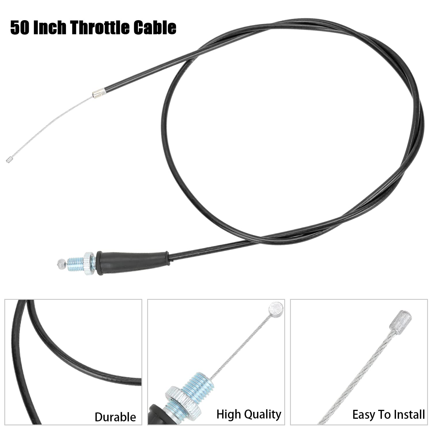 Yoxufa 50 Inch Throttle Cable For 79Cc 80Cc 97Cc 196Cc 200Cc 212Cc 6.5Hp Coleman Ct200U Ct200U-Ex Bt200X Baja Warrior Mb165 Mb20