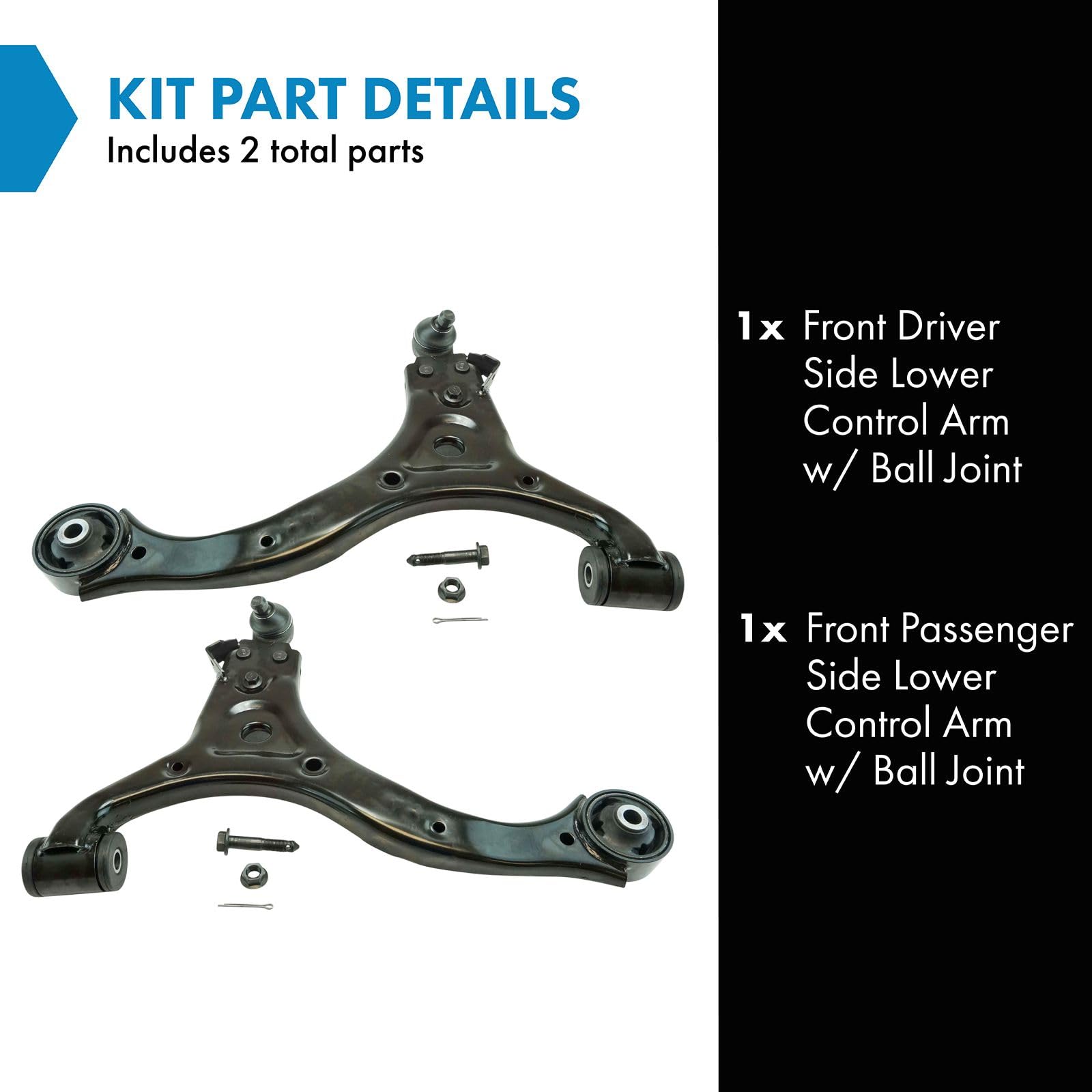Trq Front Lower Control Arm With Ball Joint Set Compatible With 2007-2008 Hyundai Entourage 2006-2014 Kia Sedona