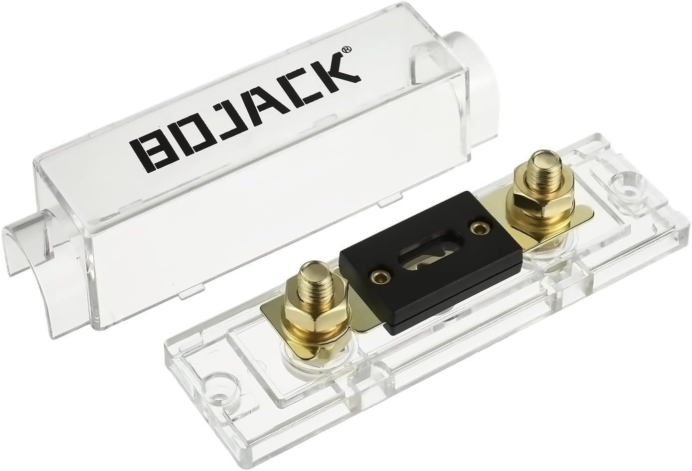 BOJACK ANL Fuse Holder with 20A Fuses for 0/2/4 Gauge AWG - Black, Copper, Model d4545c29 - Pack of 2