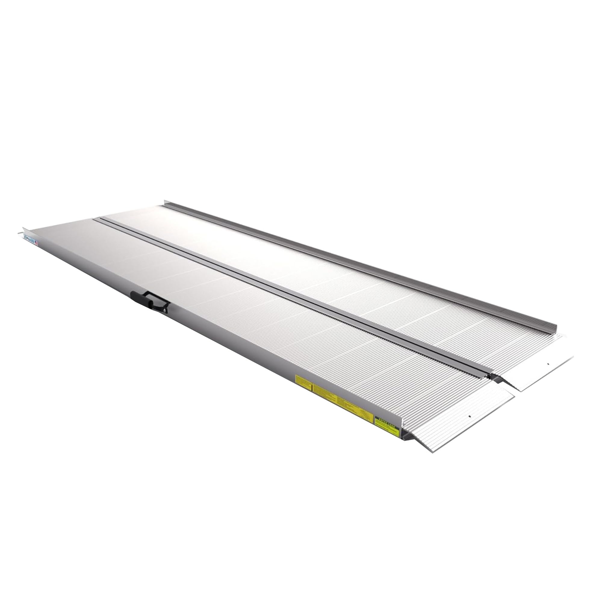 EZ-ACCESS TRAVERSE 8 Foot Durable Aluminum All Weather Singlefold Portable Folding Loading Ramp with Carrying Handles, Silver