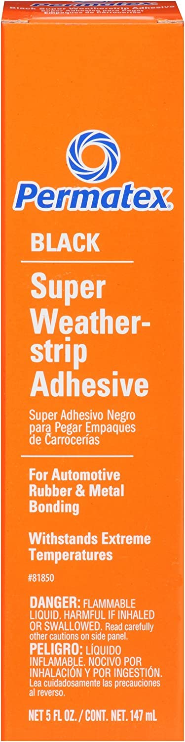 Permatex Black Super Weatherstrip Adhesive, 5 oz., Vinyl, Model 81850